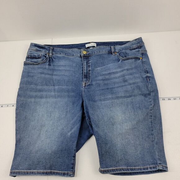 Lane Bryant flex magic signature‎ fit mid-rise bermuda shorts 28 blue 2900 46W - Picture 1 of 12